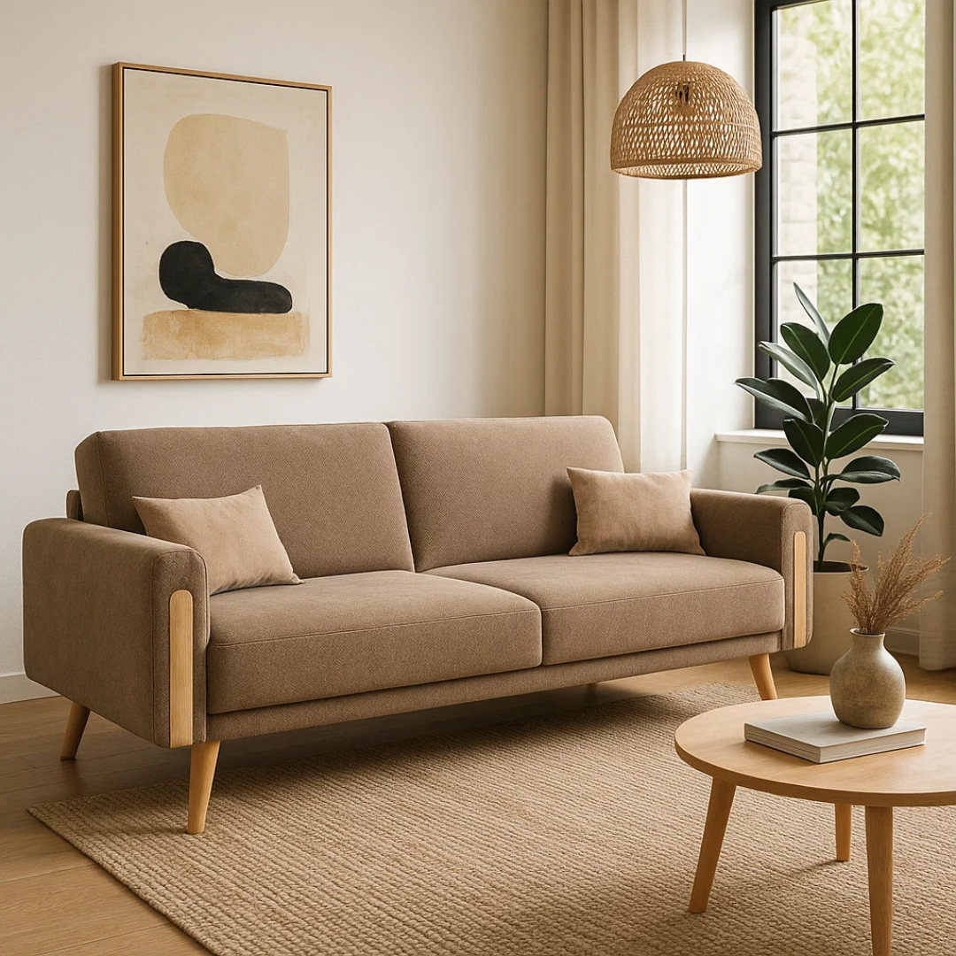 Разтегателен диван – тройка GOMA – кафяв E40