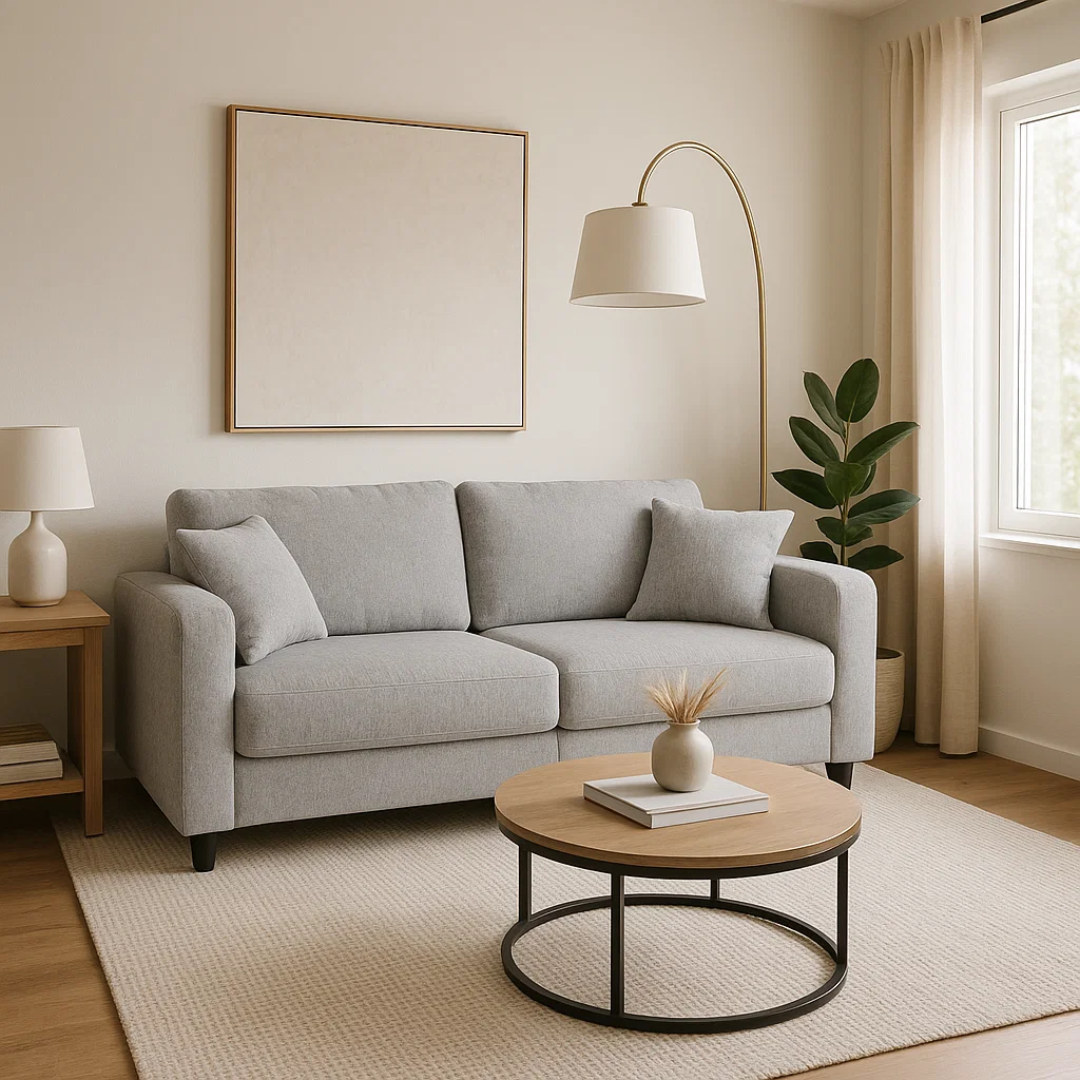 Разтегателен диван – тройка LOMELA – светлосив L03