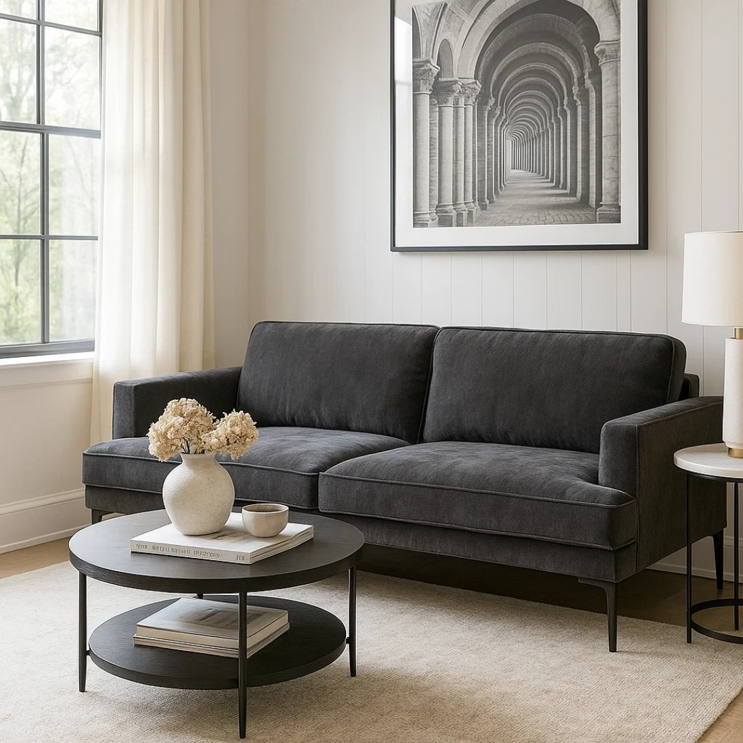 Разтегателен диван-тройка OPALA – тъмносив М18