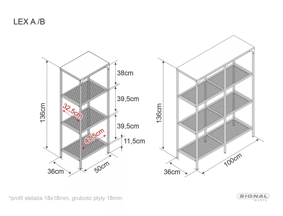 Етажерка – дъб/черна