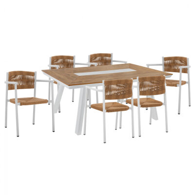 Комплект - цвят бял-натурал