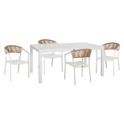 Комплект цвят бял-натурал