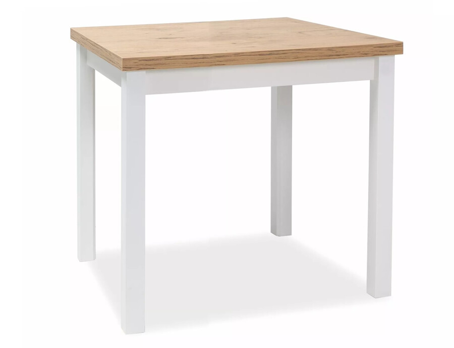 Маса 80x80 - дъб ланселот/матово бяло