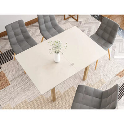 Разтегателна маса 80/120x60см - кашмир/кремона дъб торо