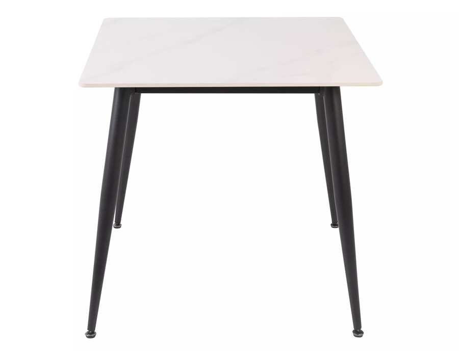 Квадратна маса 80×80см – гланцово бяло/матово черно