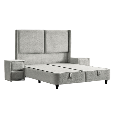 Тапицирана спалня с матрак DIANA 180 x 200 - светлосив 326