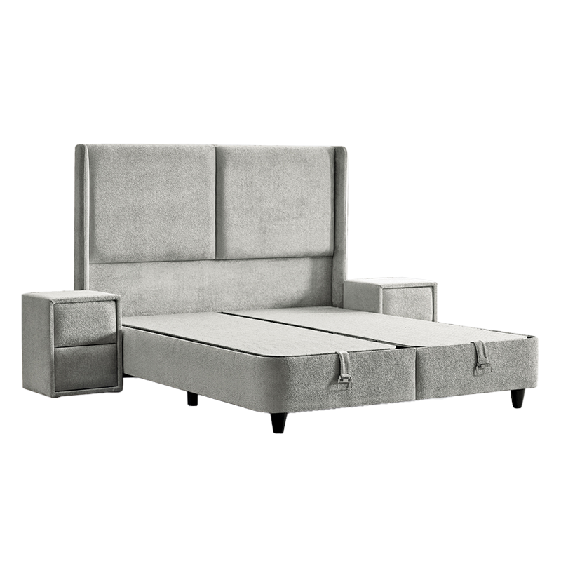 Тапицирана спалня с матрак DIANA 180 x 200 – светлосив 326