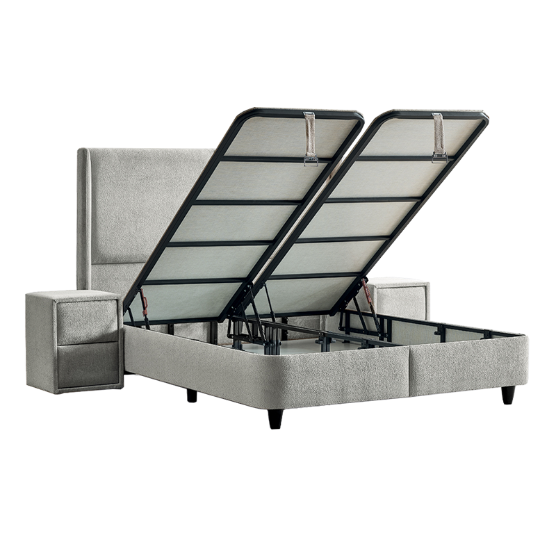 Тапицирана спалня с матрак DIANA 180 x 200 – светлосив 326