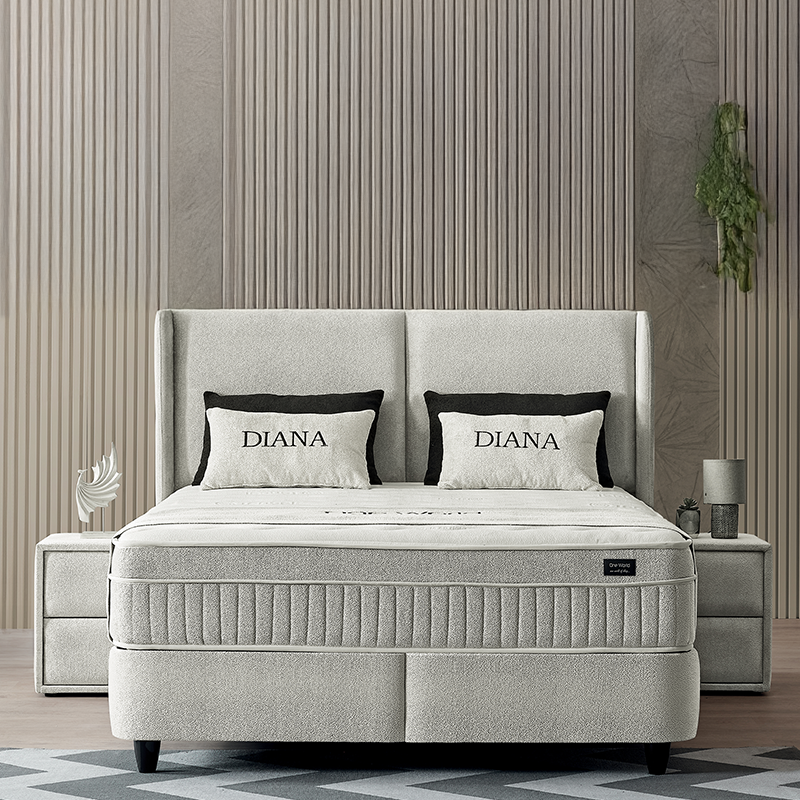 Тапицирана спалня с матрак 180 x 200 - светлосив Тапицирана спалня с матрак DIANA 180 x 200 – светлосив 326