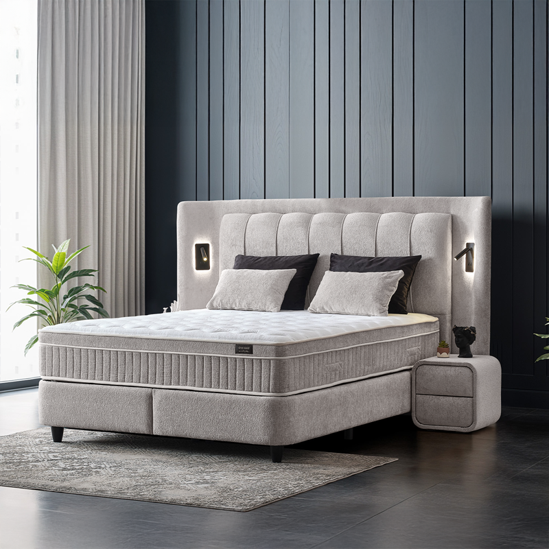 Тапицирана спалня с матрак JULIE 180 x 200 – Перла SY