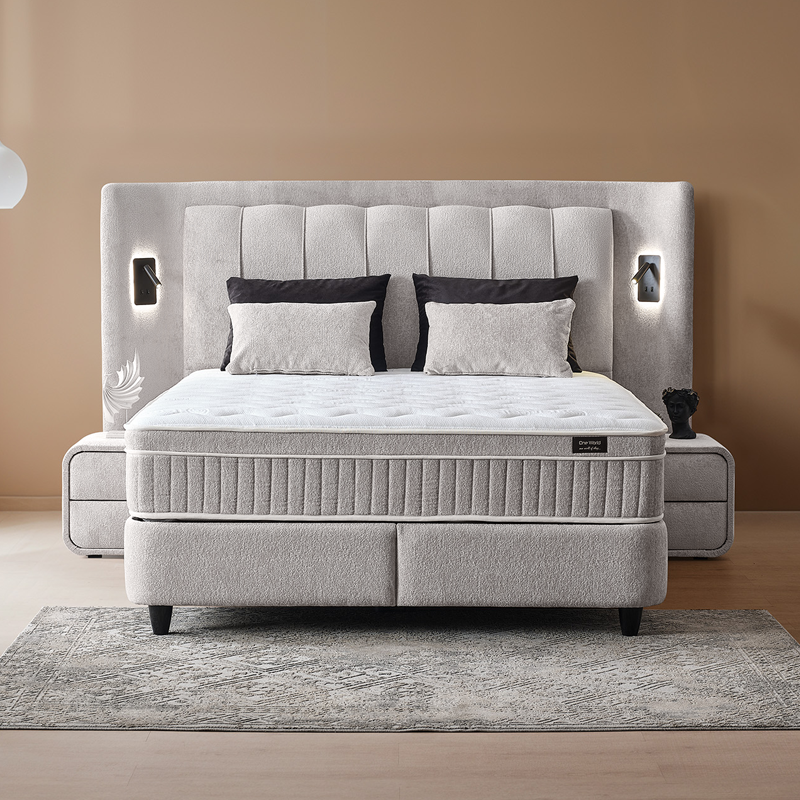 Тапицирана спалня с матрак JULIE 180 x 200 – Перла SY