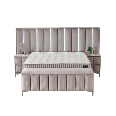 Тапицирана спалня с матрак MOONLIGHT 180 x 200 - бежов 03