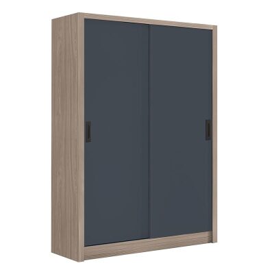 Гардероб 120x60x200 см цвят натурал-сив