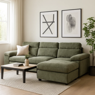 Ъглов диван POKO - зелен C08