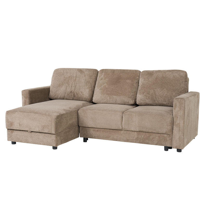 Ъглов разтегален диван BUMBA – кафяв Е40