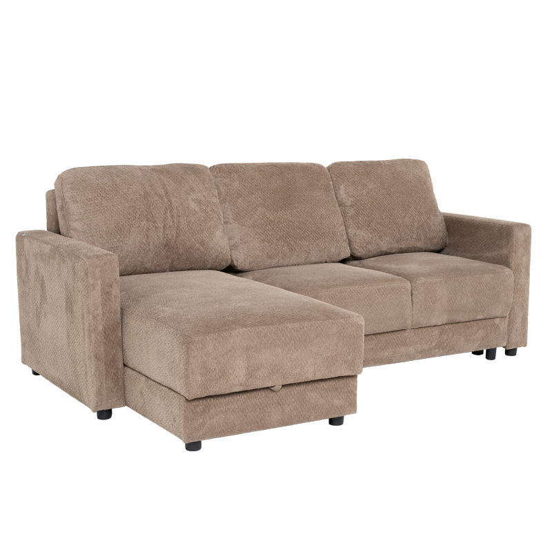 Ъглов разтегален диван - кафяв Ъглов разтегален диван BUMBA – кафяв Е40