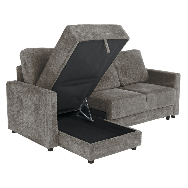 Ъглов разтегален диван BUMBA – сив Е13