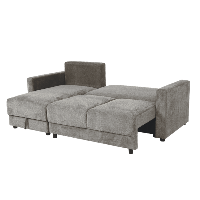 Ъглов разтегален диван BUMBA – сив Е13