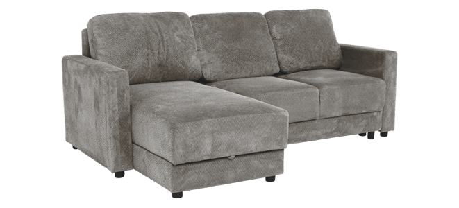 Ъглов разтегален диван BUMBA – сив Е13