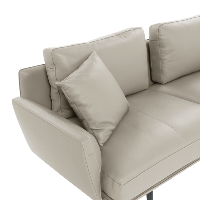 Кожен ъглов диван GRAM LUX – бежов