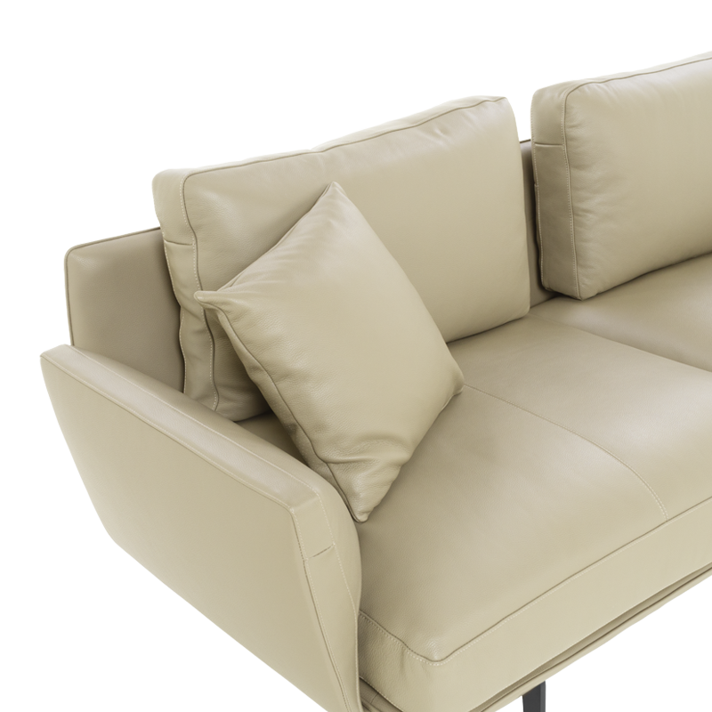 Кожен ъглов диван GRAM LUX – крем