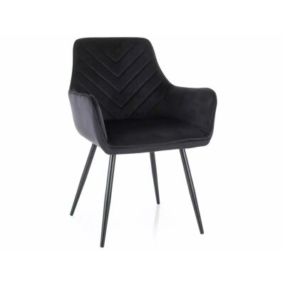 Кадифено кресло - черно