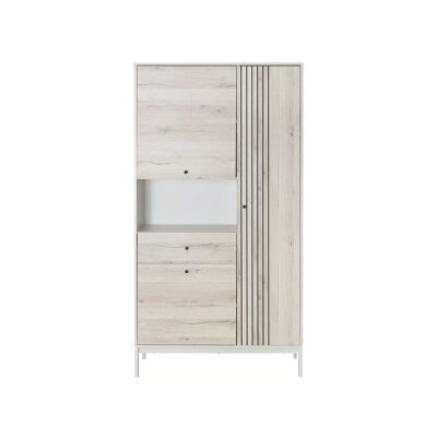 Библиотека с шкафове - почти бяло/алпийски дъб