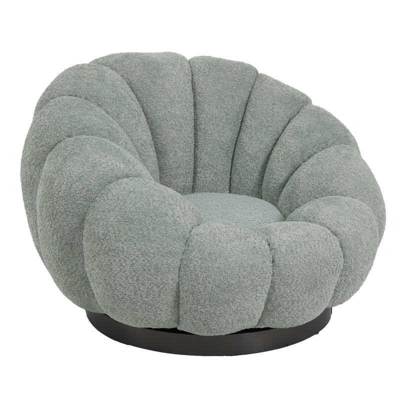 Въртящо се кресло букле цвят мента