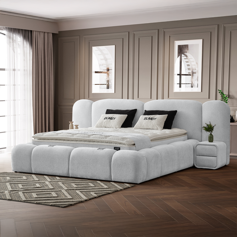 Тапицирана спалня с матрак BUMBY 180 x 200 – светлосив  21