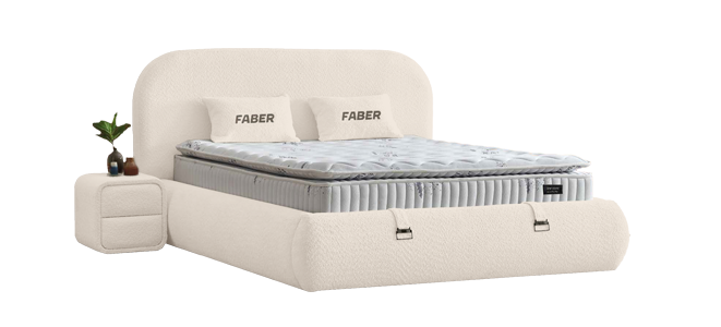 Тапицирана спалня с матрак FABER 160 х 200 – шампанско 01