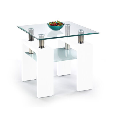 Начало бяла лакирана масичка за кафе (2 бр. = 1 бр.)