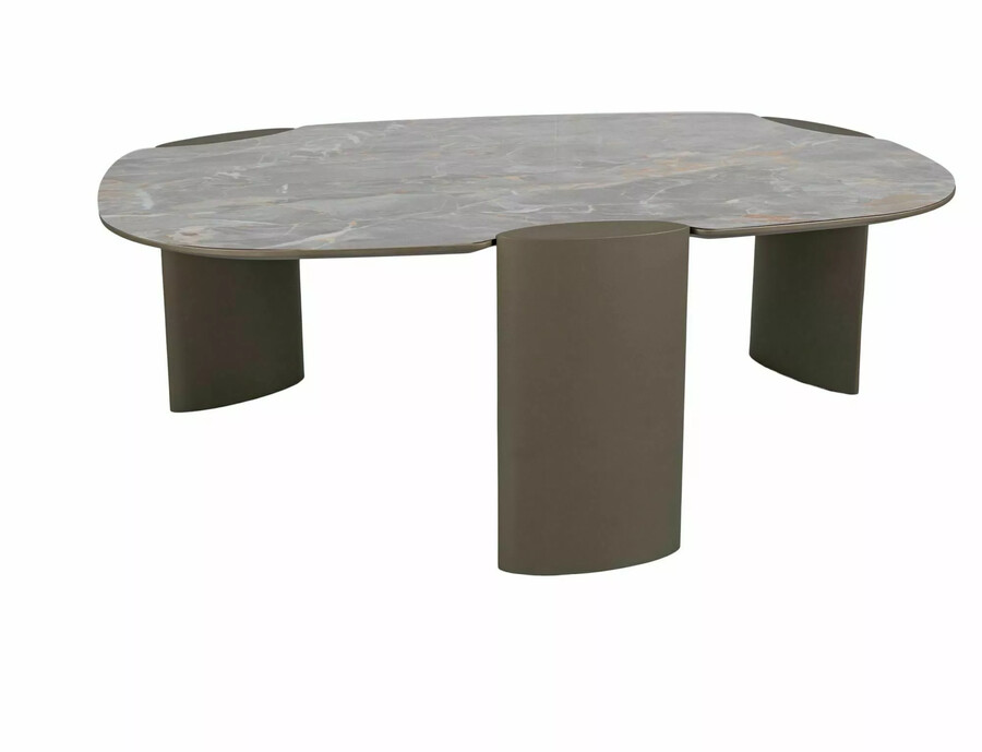 A CERAMIC масичка за кафе 105×65 – сиво/мед