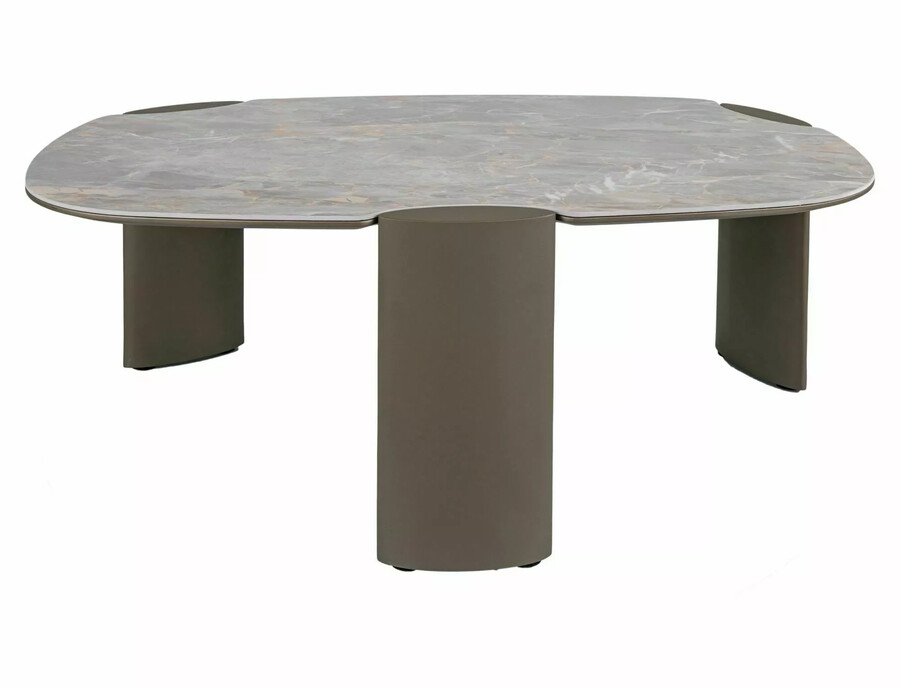 A CERAMIC масичка за кафе 105×65 – сиво/мед