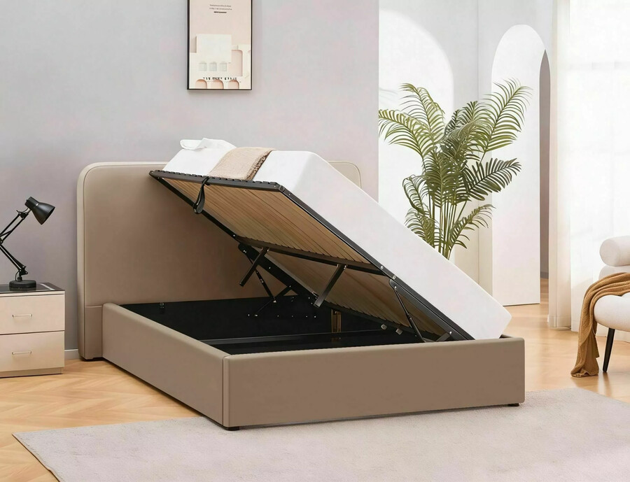 Легло с място за съхранение 140×200 – тъмнобежово 40
