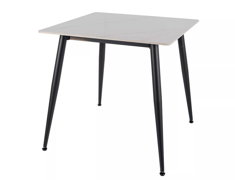 Квадратна маса 80x80см - гланцово бяло/матово черно