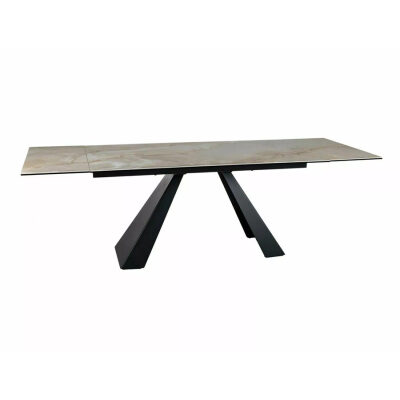 CERAMIC разтегателна маса 160/240x90 - гланцово бежово/черно