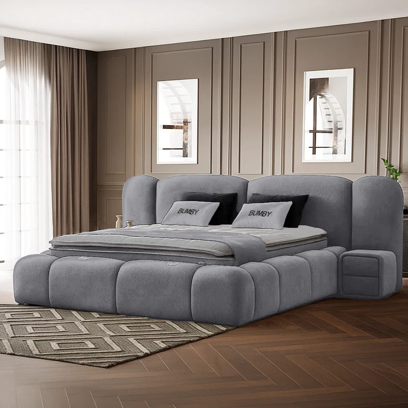 Тапицирана спалня с матрак BUMBY 180 x 200 – сив 13