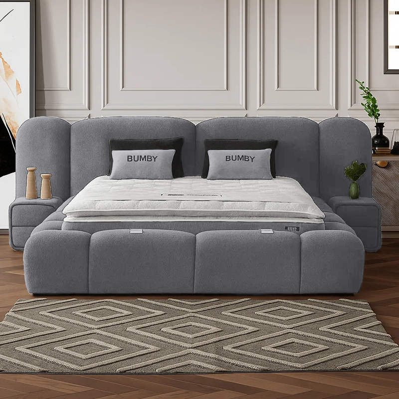 Тапицирана спалня с матрак BUMBY 180 x 200 – сив 13