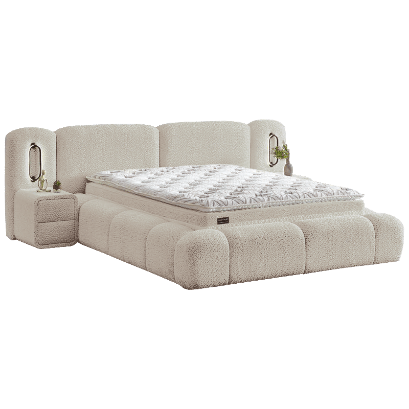 Тапицирана спалня с матрак BUMBY LUX 160 x 200 - перла SY