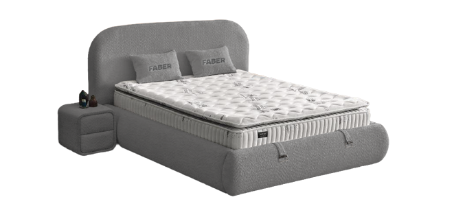 Тапицирана спалня с матрак FABER 160 х 200 – антрацит AN