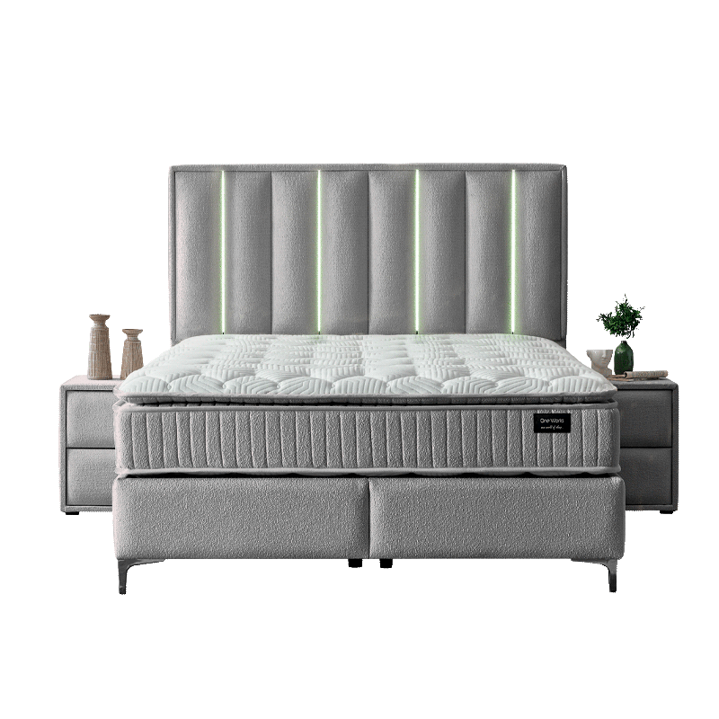 Тапицирана спалня с матрак MINI MOONLIGHT 160 х 200 – сив 620