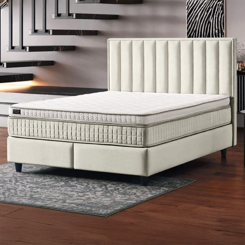 Тапицирана спалня с матрак PERRY LUX 180 x 200 – крем 01