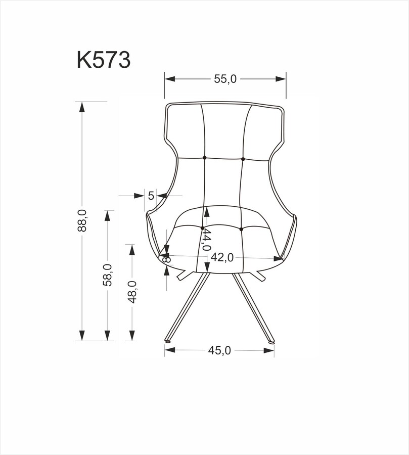 Въртящ се стол K573 – пепеляво сив