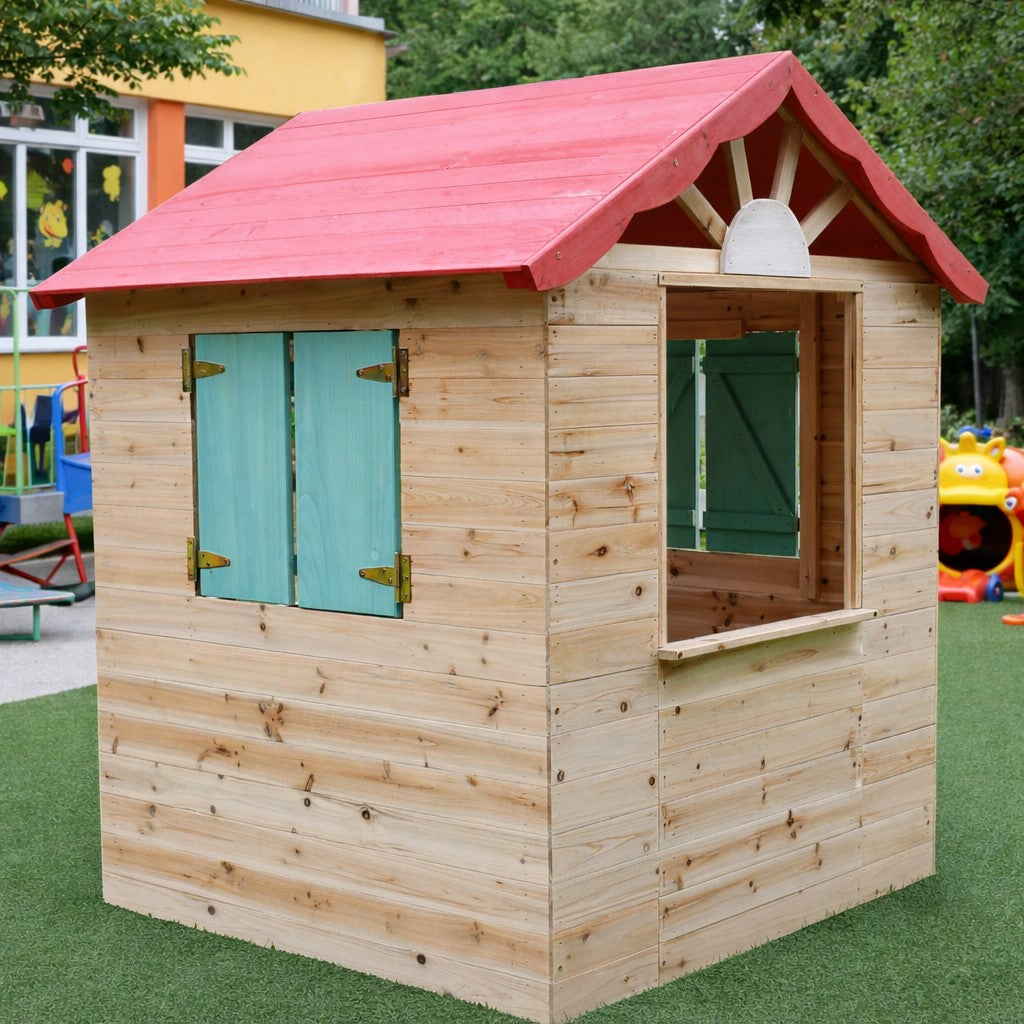 Детска дървена къщичка за игра на открито GINGER HOME – за двор и градина