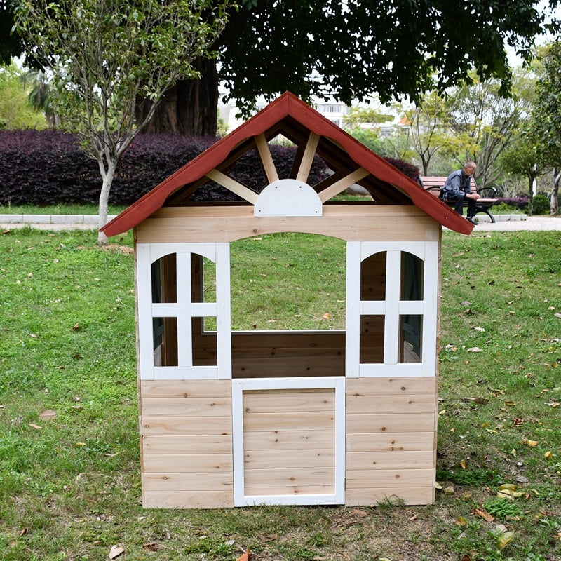 Детска дървена къщичка за игра на открито GINGER HOME – за двор и градина