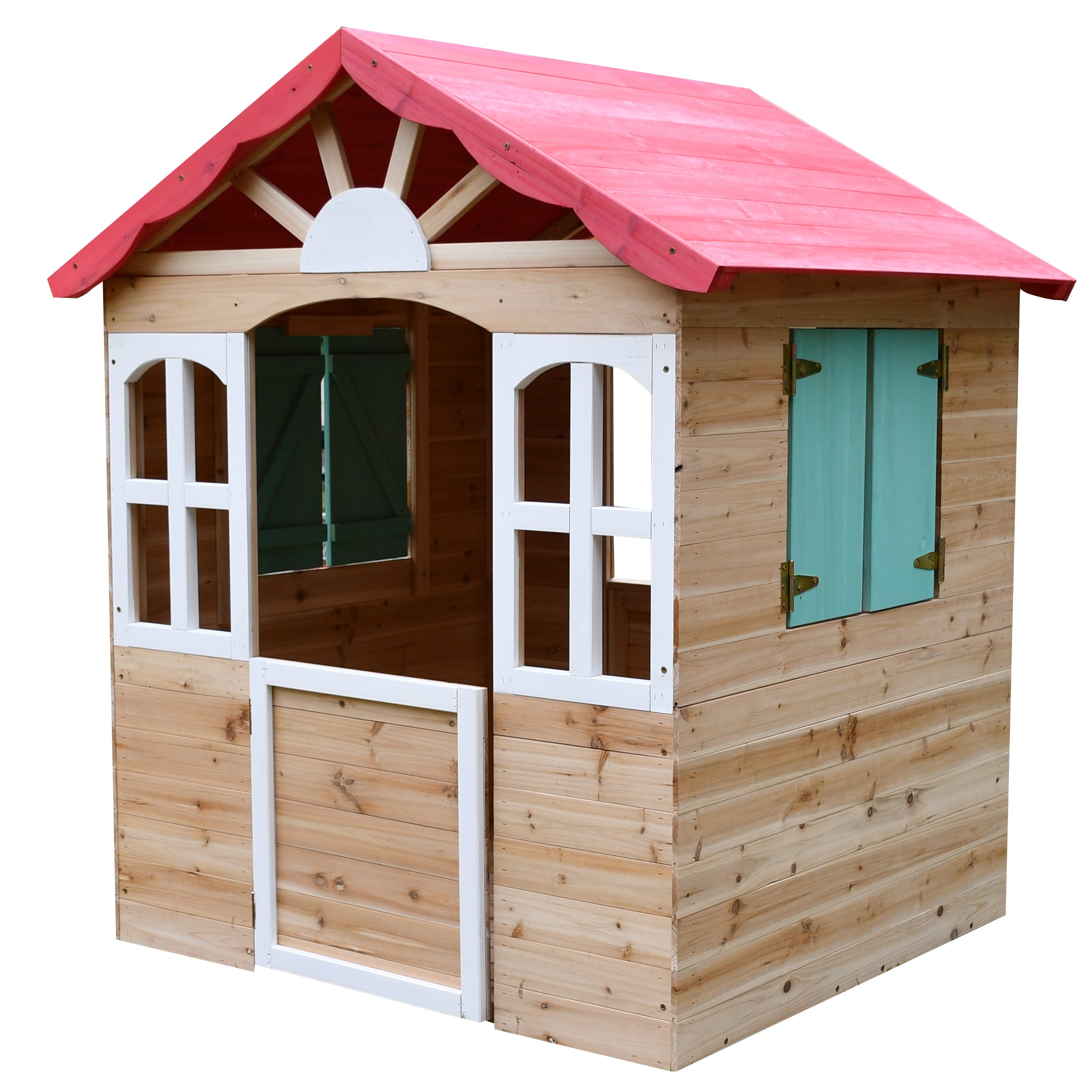 Детска дървена къщичка за игра на открито GINGER HOME – за двор и градина