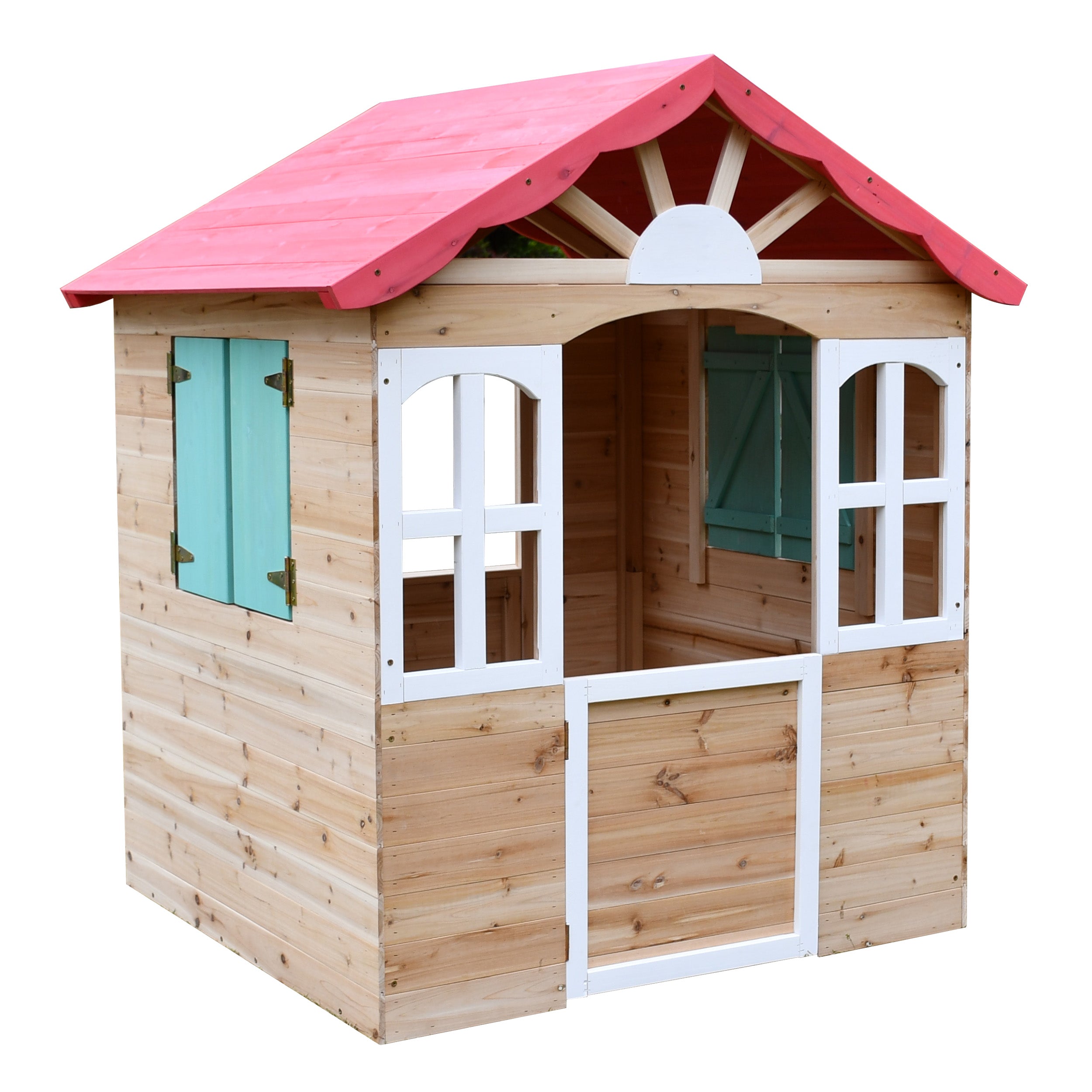 Детска дървена къщичка за игра на открито GINGER HOME – за двор и градина