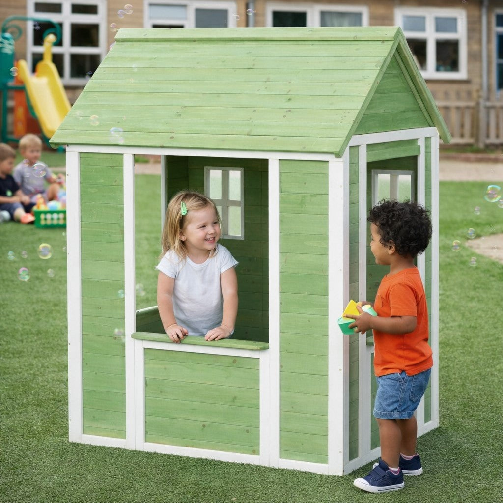 Детска Дървена Къщичка за Игра на Открито GINGER HOME – Градинска Къща за Деца