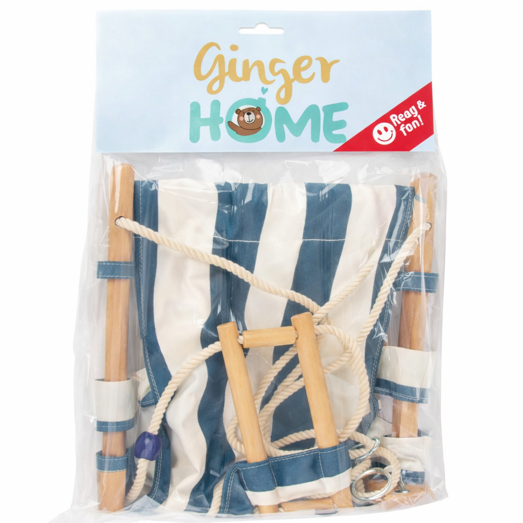 Детска Дървена Люлка Тип Шезлонг GINGER HOME – Памучна Седалка