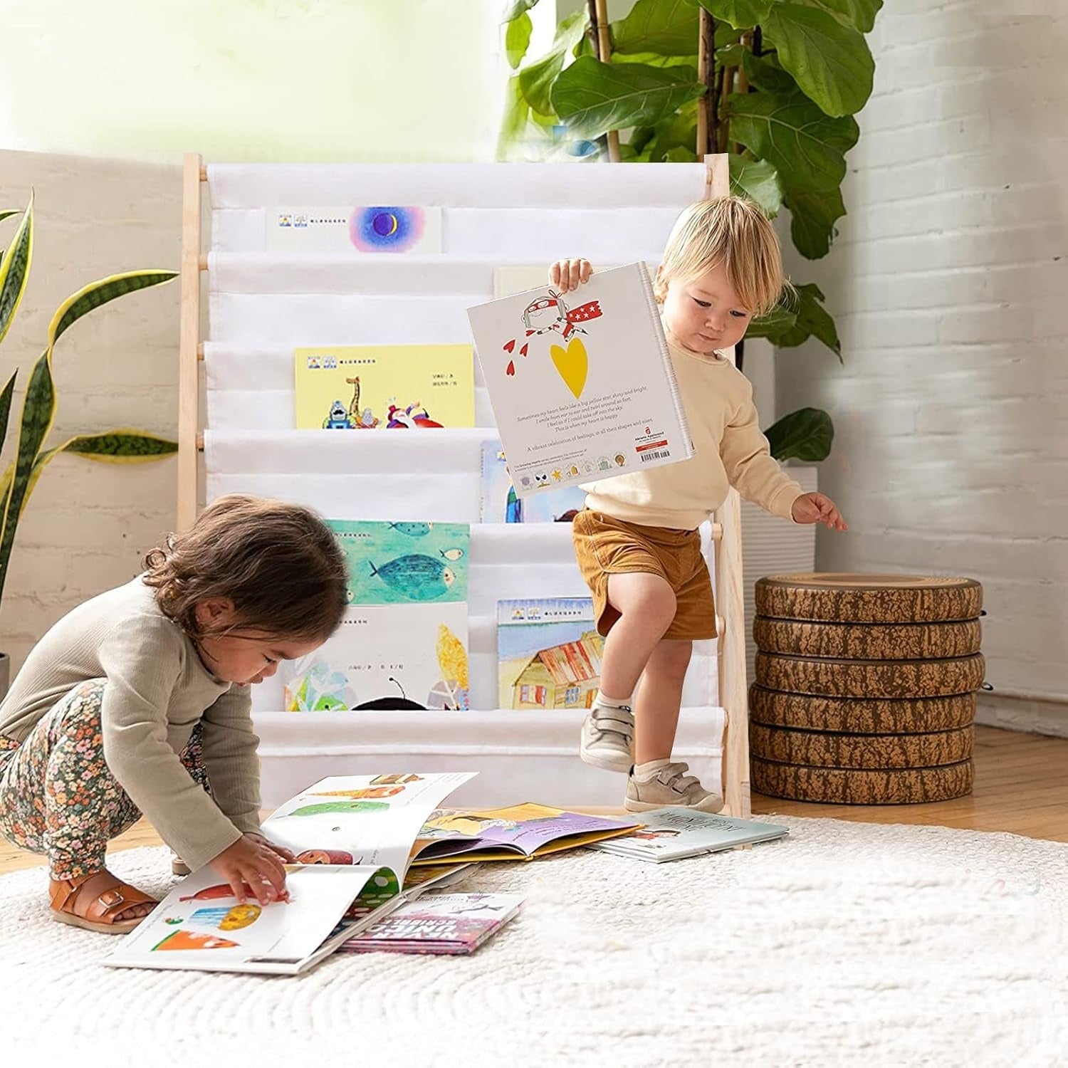 Детска Етажерка за Книги Дърво GINGER HOME